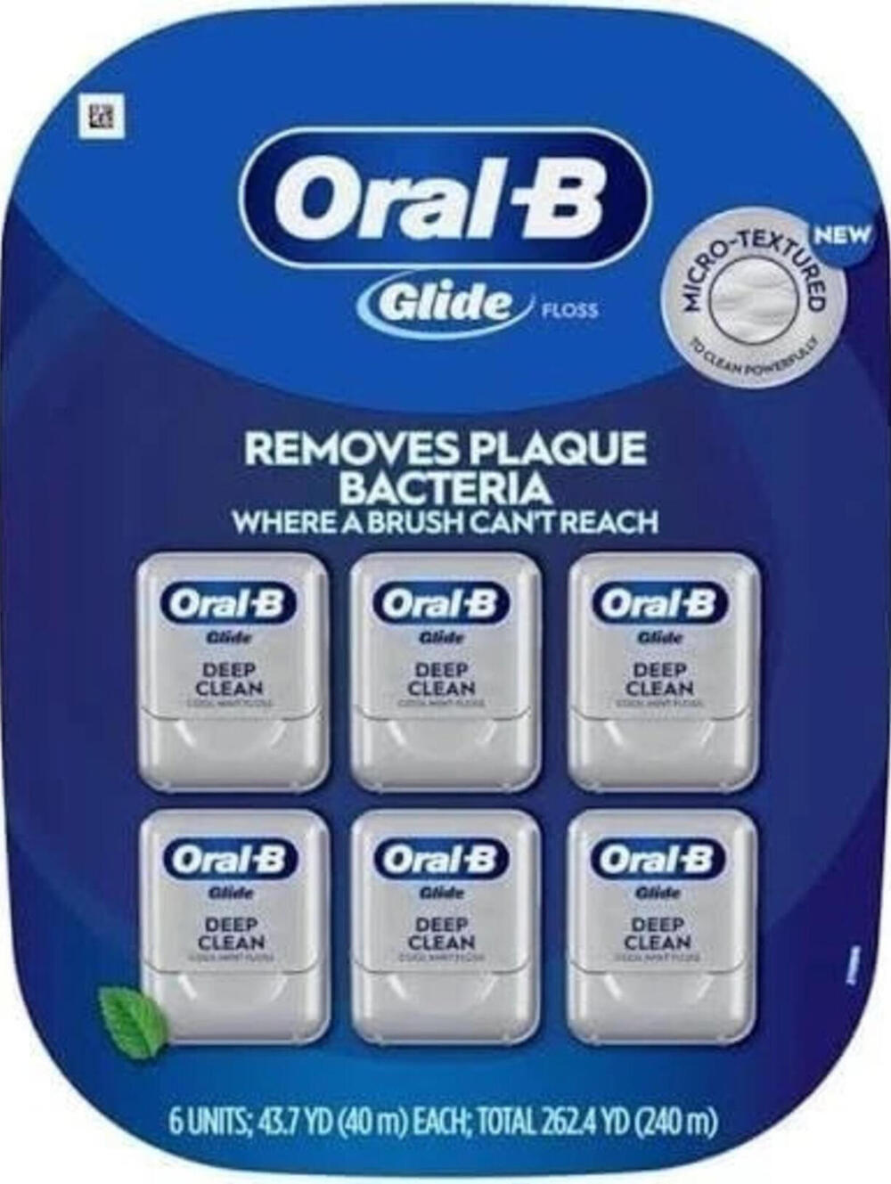 Open Box- Oral-B Glide Cool Mint Deep Clean Floss, 6 Count